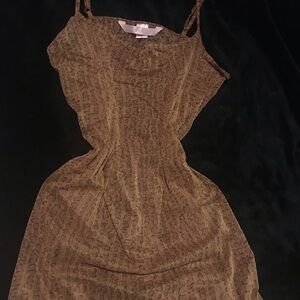 Victoria's Secret Brown Patterned Slip Dress